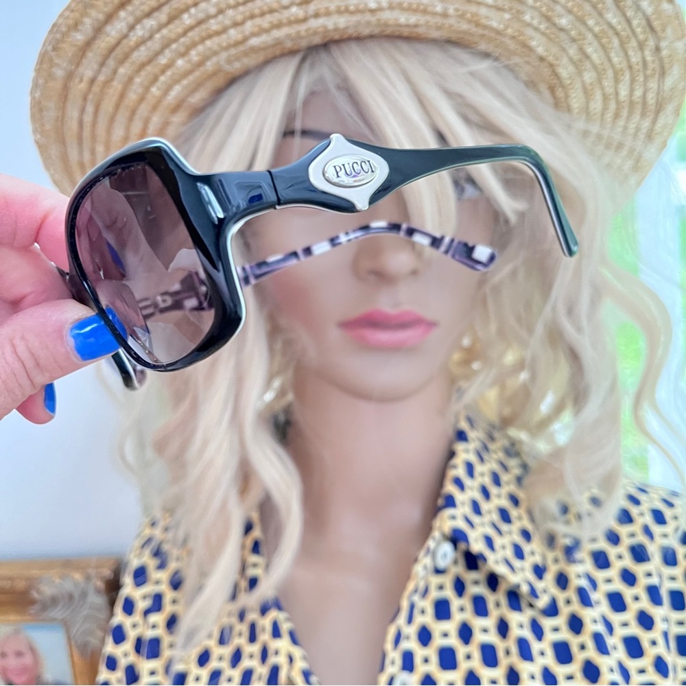 Emilio Pucci Vintage Retro Black & White Sunglasses